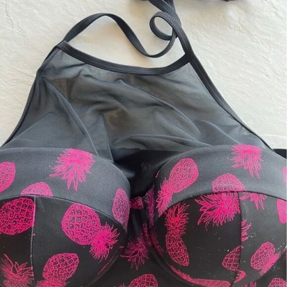 Torrid pineapple print mesh push up bikini top - Picture 3 of 9